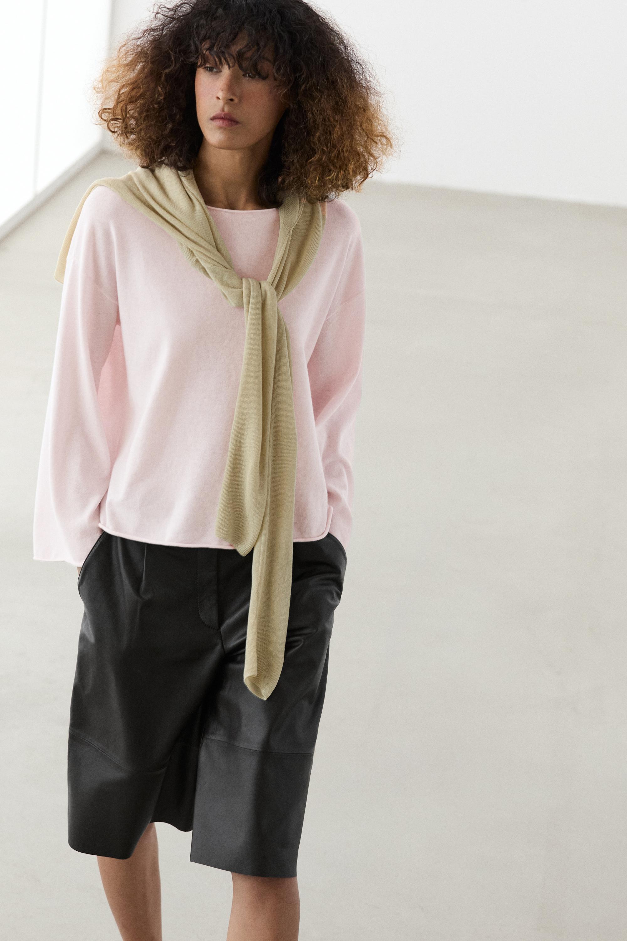 Pull-cape en maille de coton mélangé